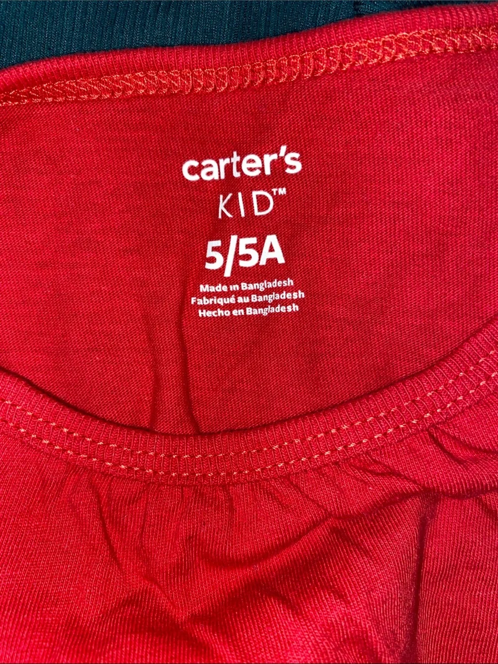 ⭐️ 3/$15 • 2 Long-Sleeve Tops - Red & Dark Green • 5/6Y